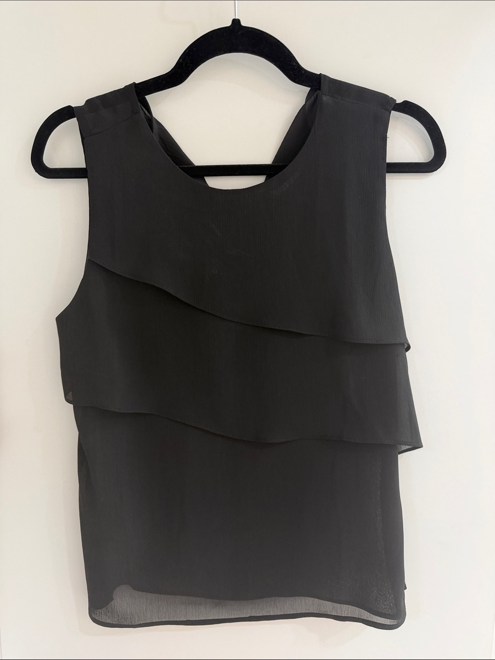 Women's Black Layered Sleeveless Top